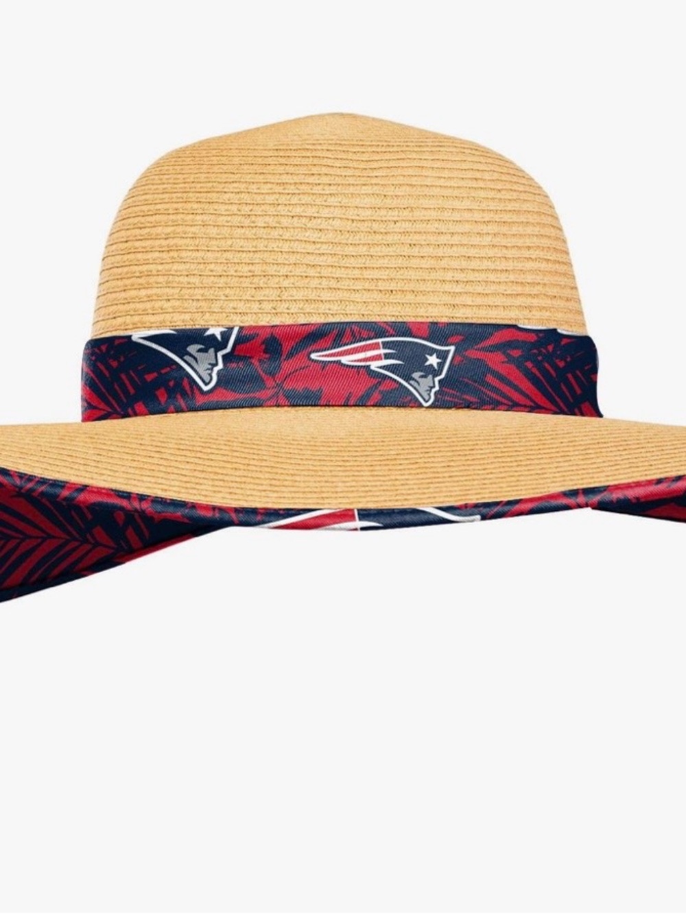 New England Patriots Wide-Brim Straw Sun Hat